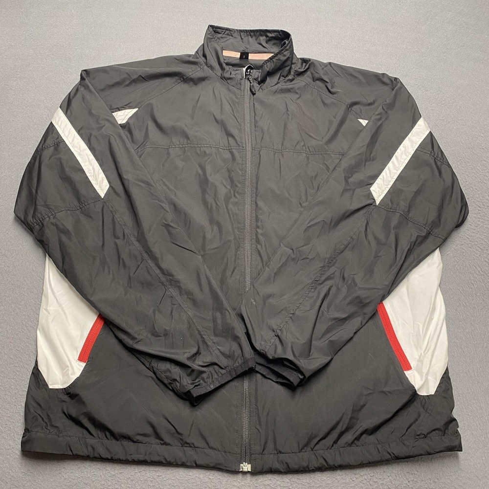 Sunice‎ Jacket Mens XL Black Gray Weather Golf Windbreaker Full Zip Lightweight